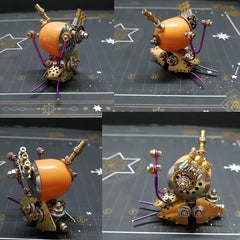 Steampunk Snail Metal Model Kit DIY Assembly Toy 100pcs Orange