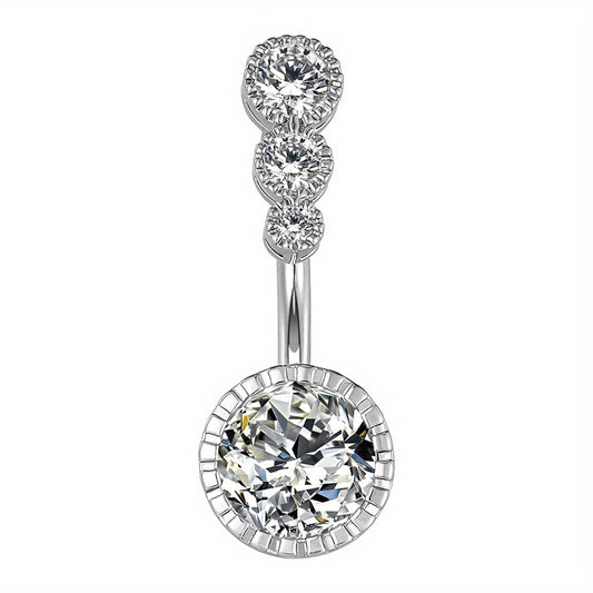 Heart Shape Zircon Belly Button Ring for Women & Girls