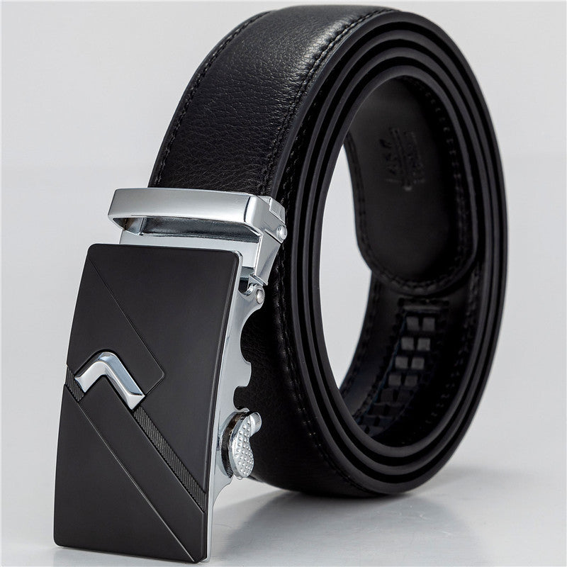 Men's Calfskin Leather Belt w/ Automatic Buckle