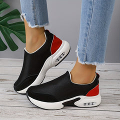 Women's Colorblock Chunky Sneakers Slip On Air Cushion Shoes