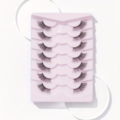 7 Pairs Half Eye False Eyelashes Fluffy Wispy End Eye Natural Pack 16mm