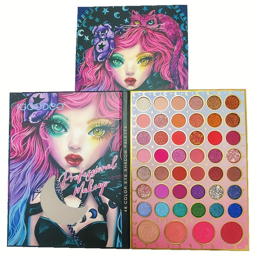 46-Shade Matte & Pearly Eyeshadow Palette for Anime Girl Makeup