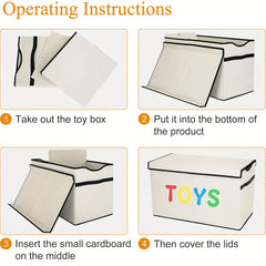Large Grey Toy Storage Bin with Flip Top Lid