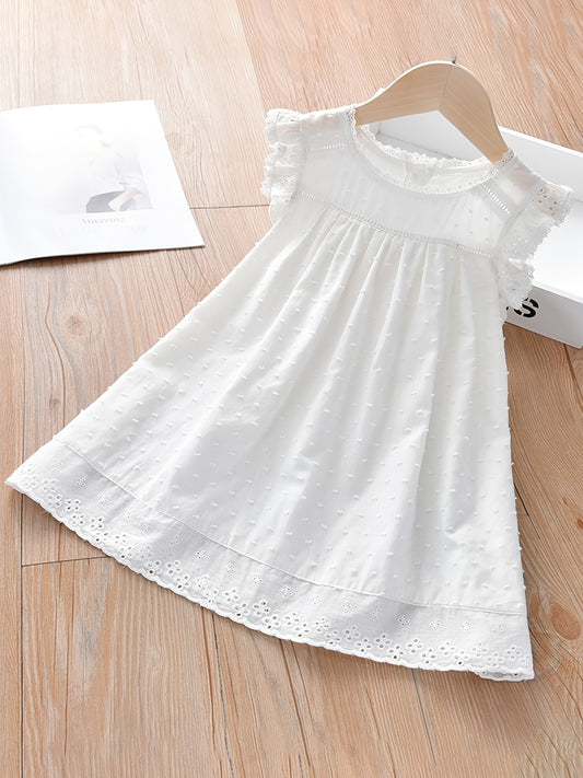 Girls Floral Embroidery Summer Dress