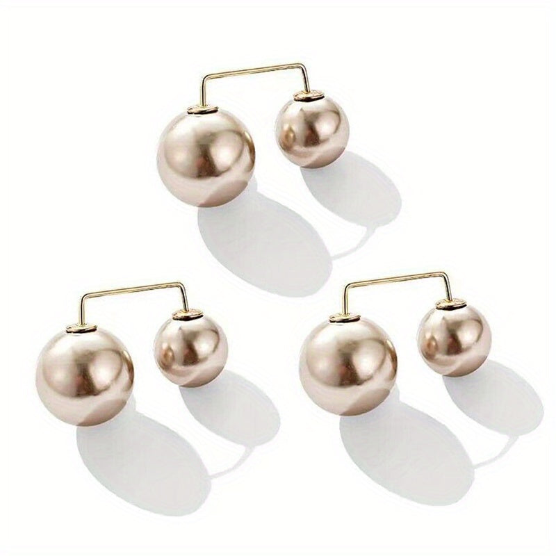 3pcs Faux Pearl Waist Pin Scarf Hijab Clip Set