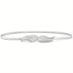 Rhinestone Wing Stretch Belt Gold Silver Women Girdle Dress Waistband