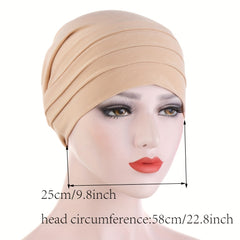 Solid Turban Lightweight Head Scarf Ramadan Head Wrap Beanie Cap