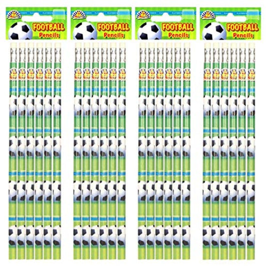 24 Pack Football Themed Pencils with Eraser Tips - Exam Writing Tools