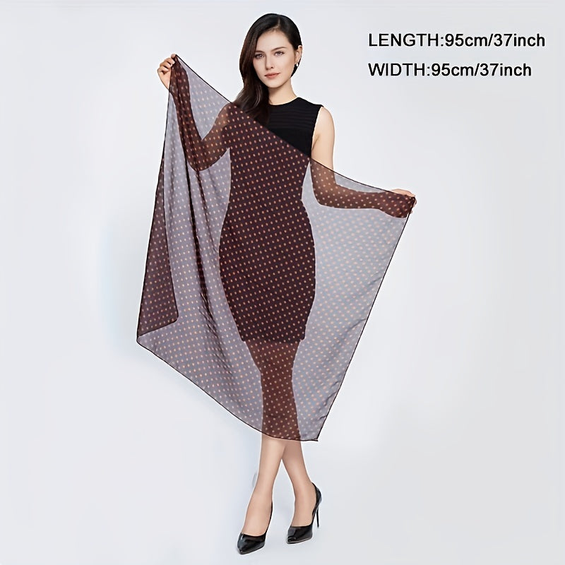 Polka Dot Silksquare Scarf Thin Breathable Shawl Soft Sunproof Scarf