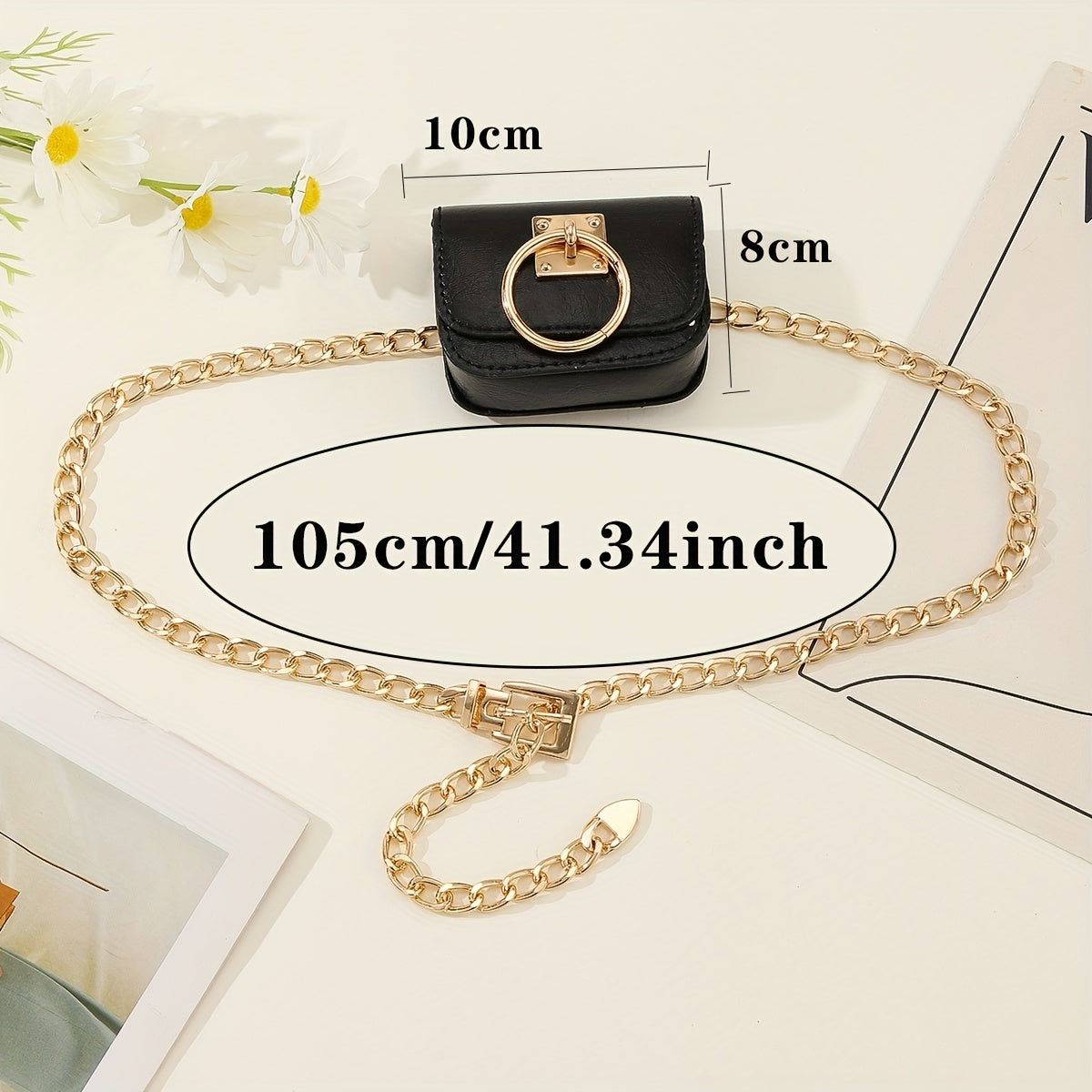 Women's Chain Waist Bag Crossbody Waist Purse Detachable Evening Handbag