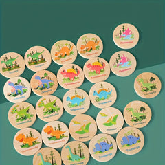 Wooden Dinosaur Memory Matching Game - Fun Toy for Kids