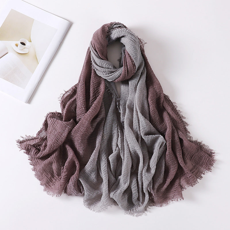 Gradient Linen Turban Scarf for Women