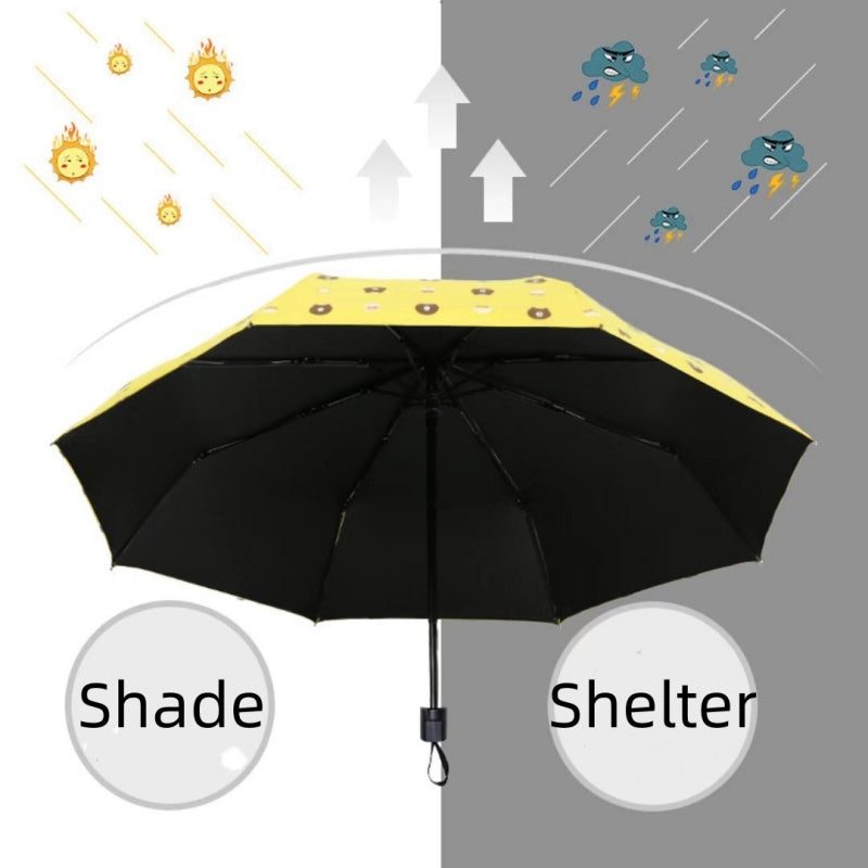 Bone Vinyl Umbrella Sunscreen Manual Folding Umbrella 96 Sun Protection