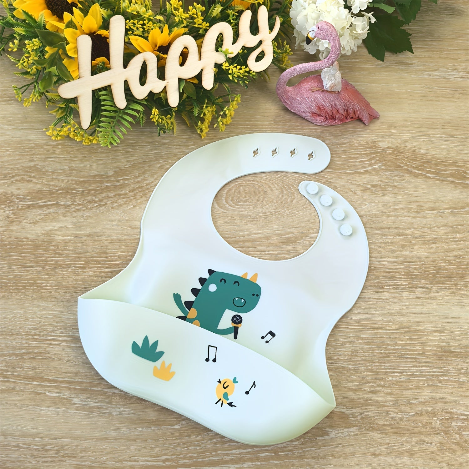 Waterproof Silicone Feeding Bib for Kids with Snap Closure