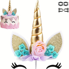 Magical Unicorn Cake Topper Reusable Horn for Parties