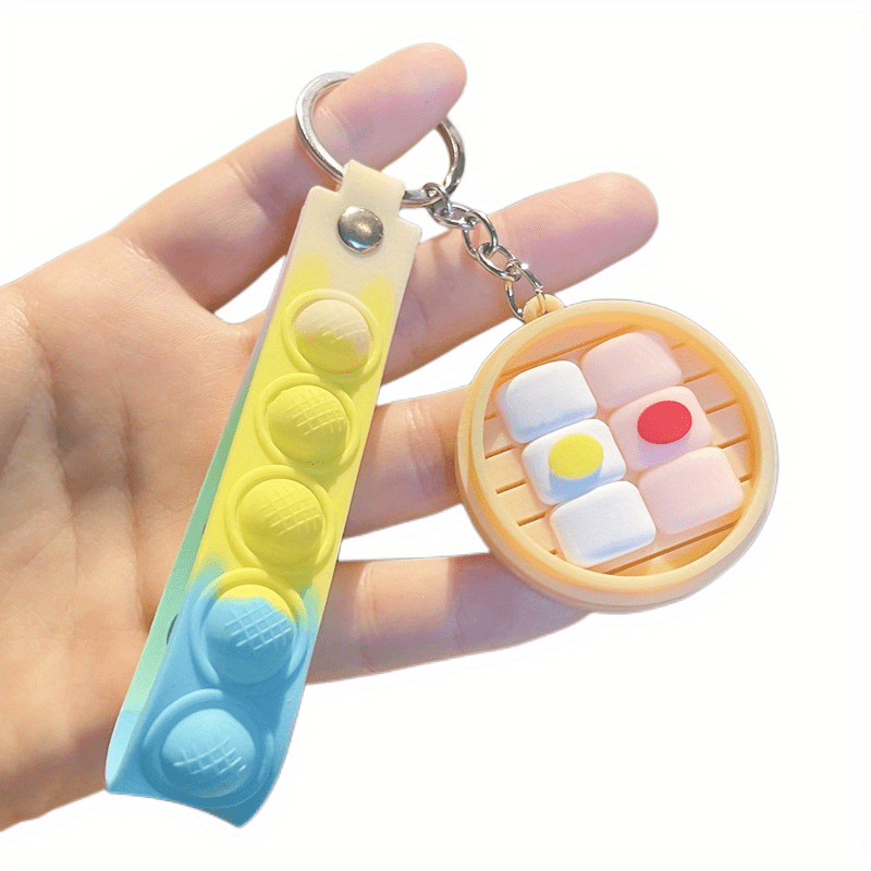 Cartoon Food Steamer Bag Keychain Pendant for Students