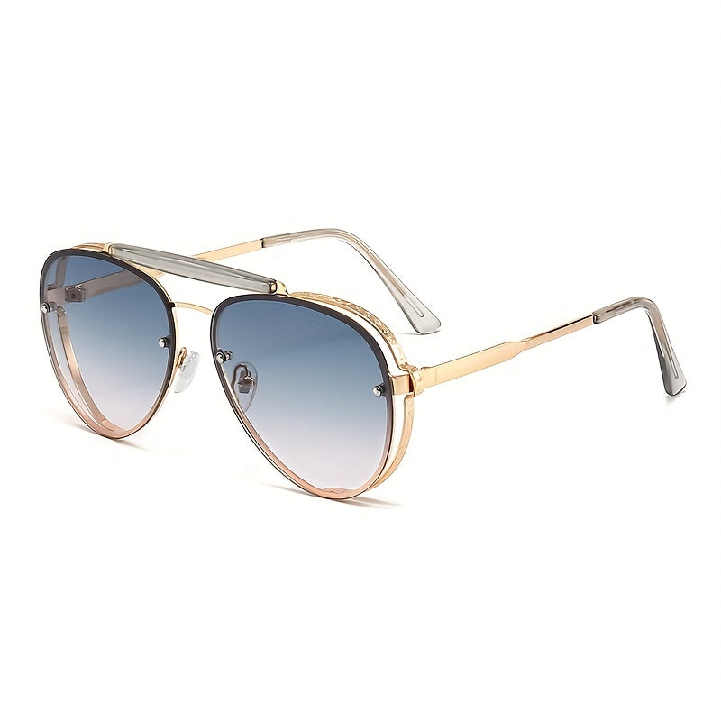 Double Bridge Aviator Sunglasses Gradient UV400 Sun Shades
