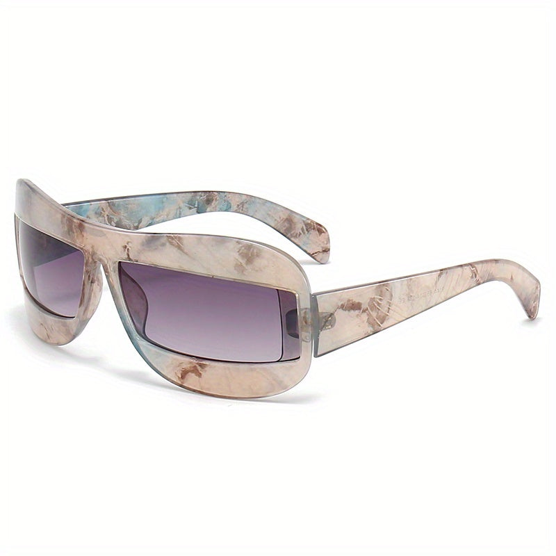 Y2K Oversized One piece Sunglasses Hiphop Futuristic Block Glasses