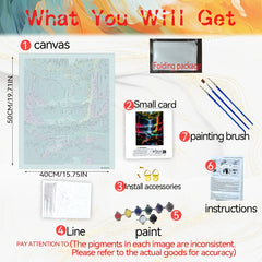 DIY Paint by Numbers Kit - Colorful Waterfall - Beginners
