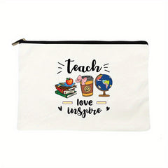 Teach Love Inspire Makeup Bag Toiletry Organizer Pencil Storage Bag