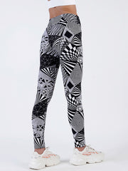 Women's Geometric Print High Waist Cropped Pants