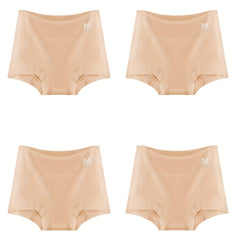 4 Pack Plus Size Basic Boyshorts Women's Plus High Rise Tummy Control Boyshorts