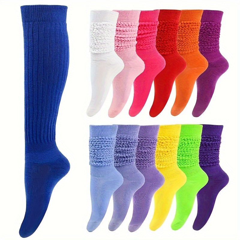 Men's Knee High Solid Knit Slouch Socks