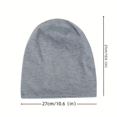 2pcs Solid Thin Headgear Hat European American Autumn Winter Warm Cap