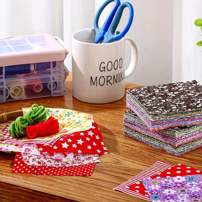 56pcs Floral Fabric Handcraft DIY Patchwork Doll Clothing Sewing Quilting Craft