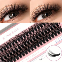 60 Cluster 40D C Curl Eyelash Extensions 10-16mm Soft Natural Look DIY