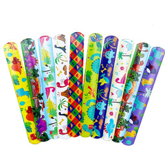 12pcs Dinosaur Theme Slap Bracelets Jurassic Interactive Toys