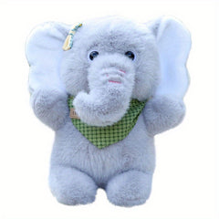 Grey & Pink Elephant Plush Toy Soft Stuffed Animal Large Expressive Eyes