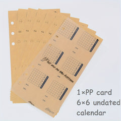 Calendar Index Sticker Self Adhesive Divider With A6 Plastic Protector