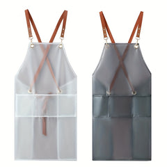 TPU Transparent Apron with Pockets & Stain Resistant Halter Apron