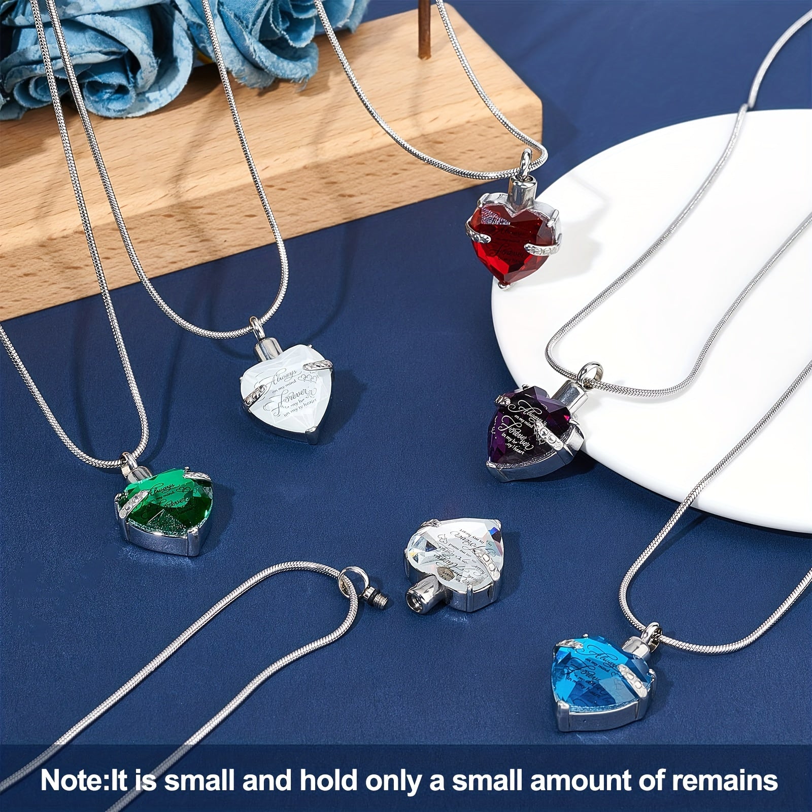 Birthstone Crystal Cremation Urn Necklace - A Loving Memorial