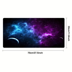 Purple Space Long Mouse Pad Large Galaxy Keyboard Mat