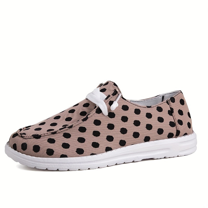 Women's Polka Dot Canvas Shoes Lace Up Lightweight Low Top Shoes