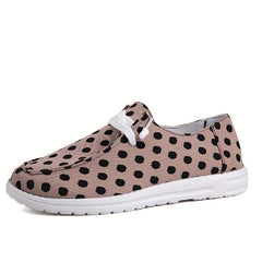 Women's Polka Dot Canvas Shoes Lace Up Lightweight Low Top Shoes