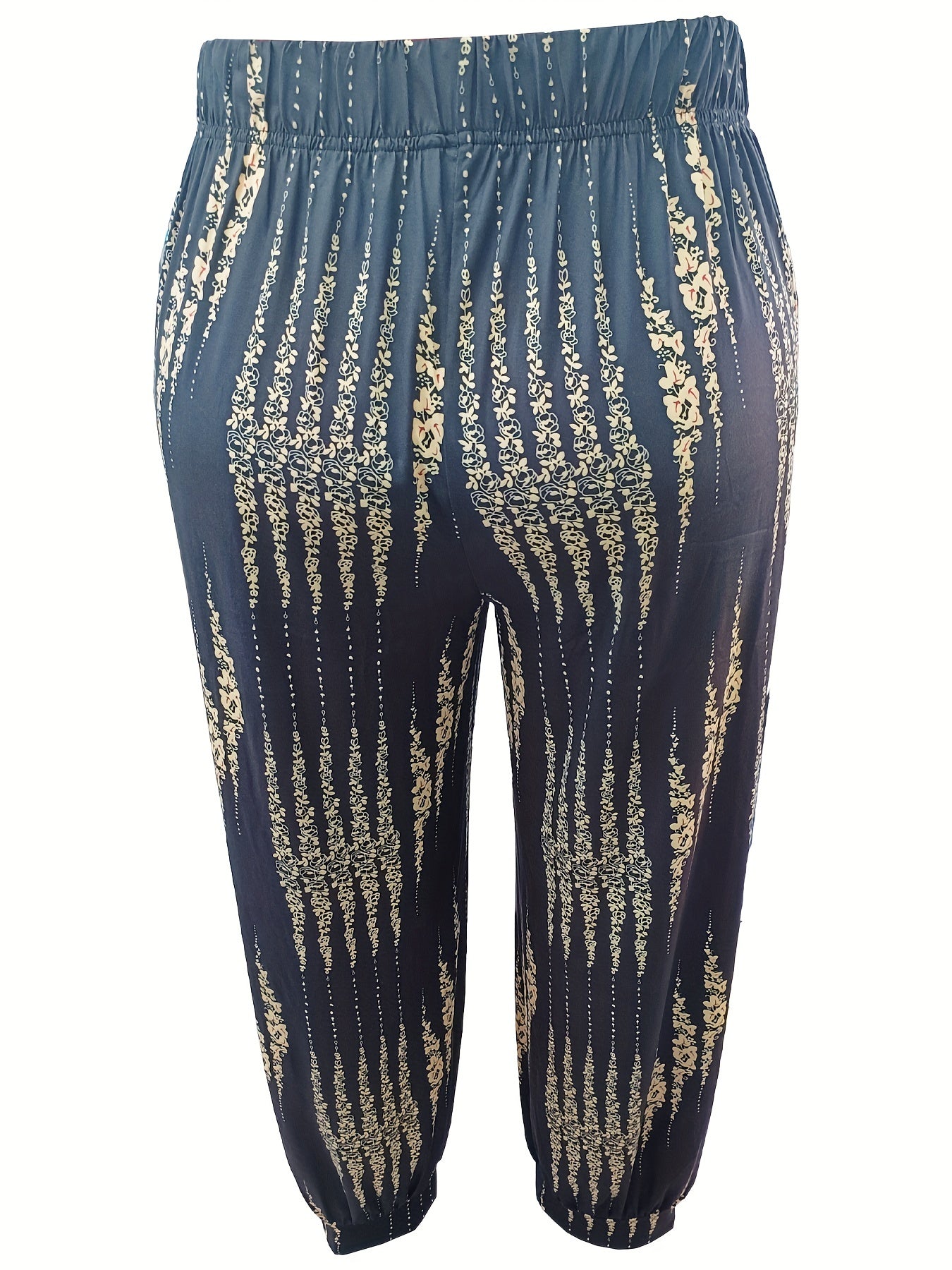  Boho Pants Women's Plus Floral Print Jogger Trousers