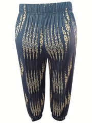  Boho Pants Women's Plus Floral Print Jogger Trousers
