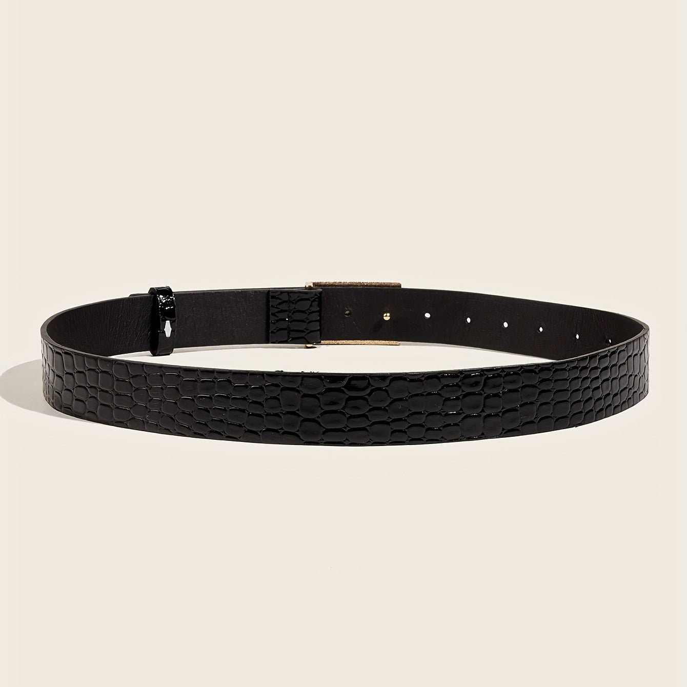 Women's Embossed Buckle Belt PU Leather Casual Jeans Pants Belt