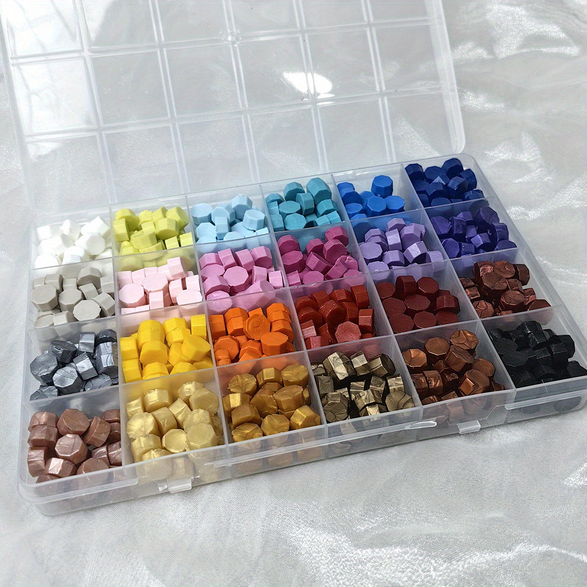 24 Colors Fire Lacquer Wax Pellet Set for Seal Stamp Tools