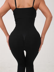 Tummy Control Yoga Jumpsuit Slim Fit Crew Neck Yoga Bodysuit