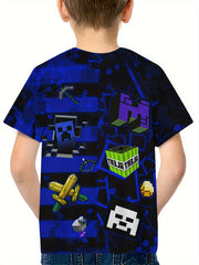 Boy's Cartoon Graphic T shirt Casual Slightly Stretch Breathable Novel Tee