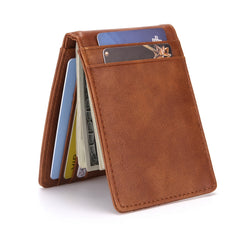 Men's RFID PU Leather Slim Anti-theft Wallet