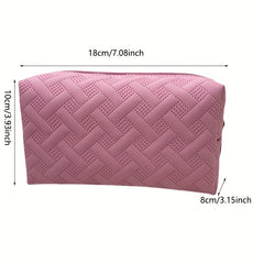 Women's Minimalist Makeup Pouch Zipper Portable Cosmetic Bag