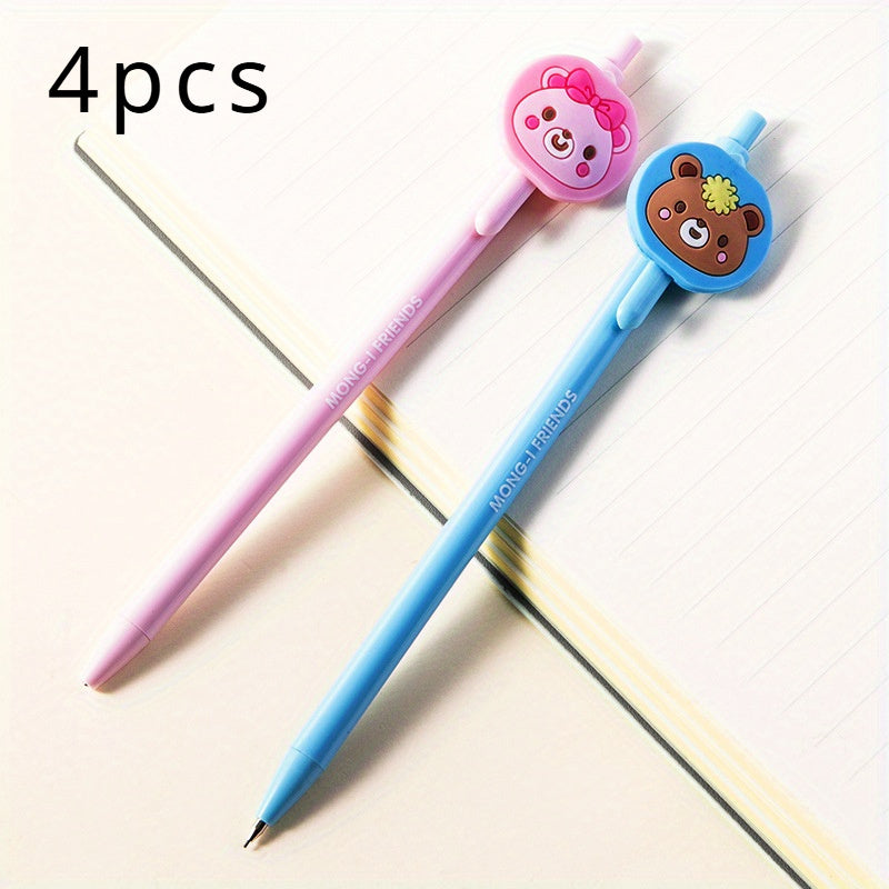 4pcs Mechanical Pencils 0.5-0.7mm, Auto Push Button, Anti-Break Lead