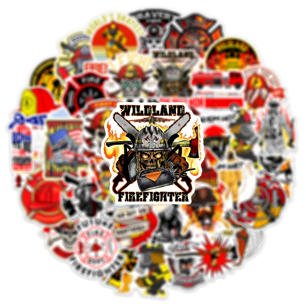 50pcs Firefighter Doodle Waterproof Stickers DIY Creative Toys DIY Materials