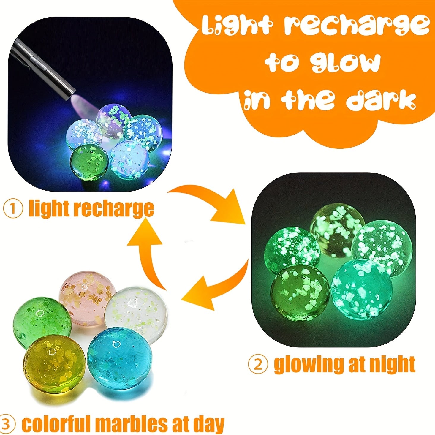 10pcs Glass Marbles for Marble Games & Home Decoration