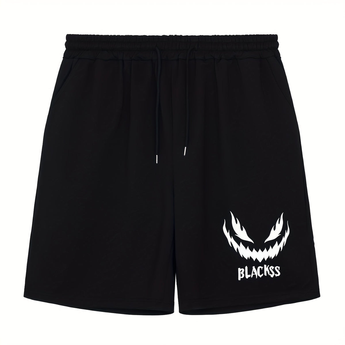 Men's Pumpkin Face Workout Shorts Stretch Drawstring Sports Short